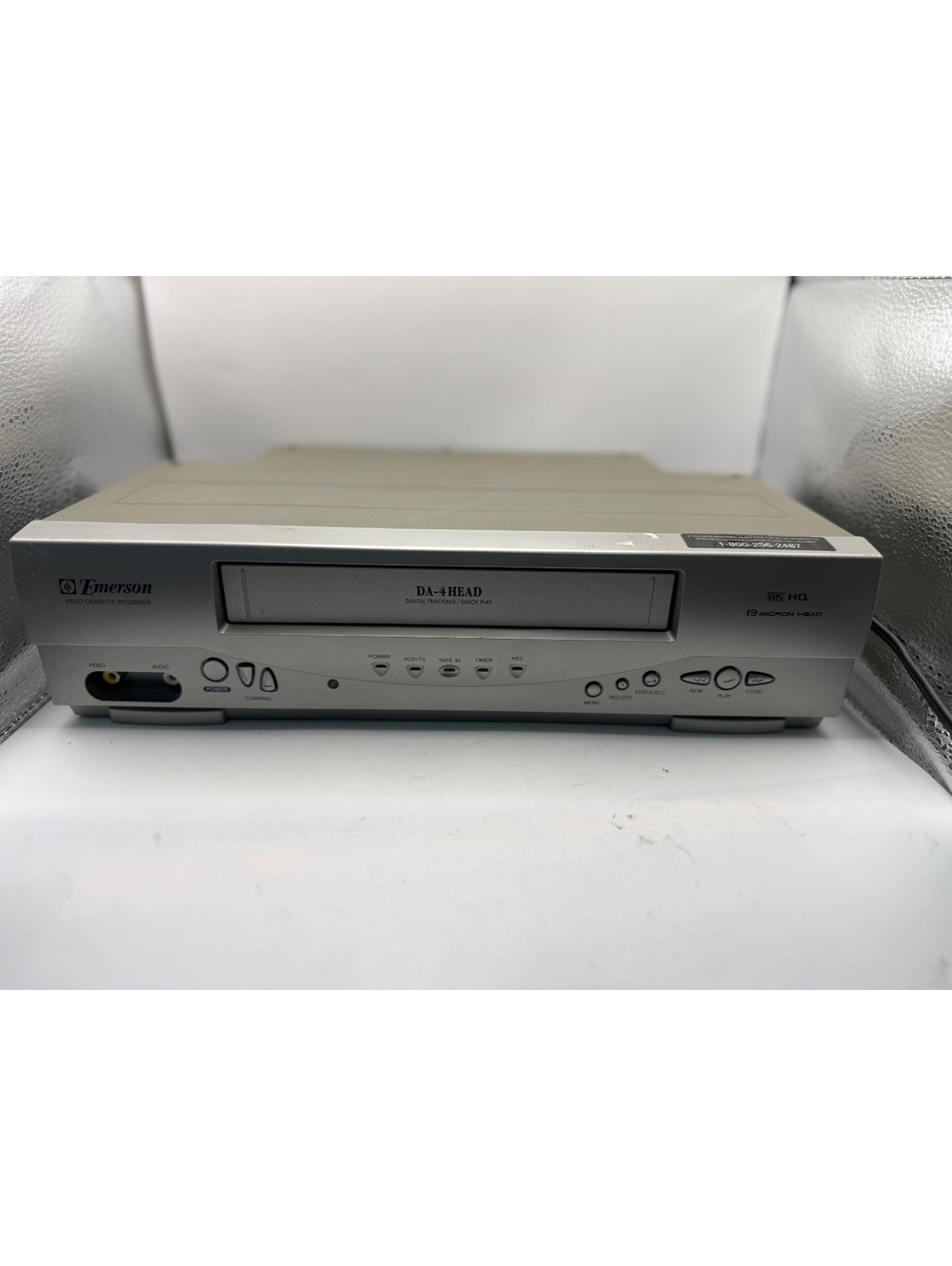 Emerson EWV404 4-Head VHS VCR Video Cassette Recorder Silver Tested Working